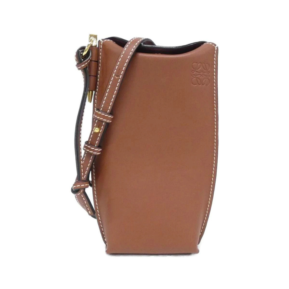 Loewe Gate bag brown calfskin leather Anagram logo embossed